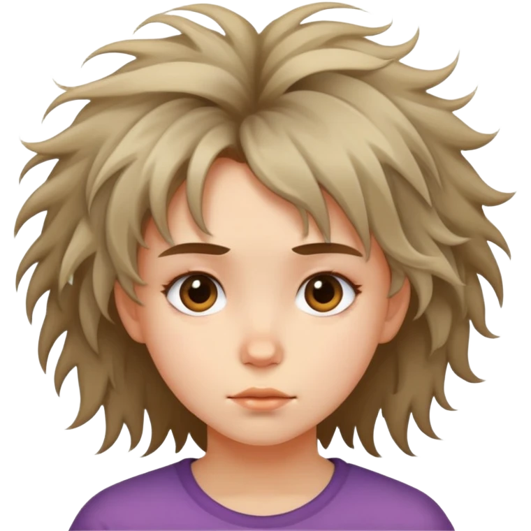 A young girl with messy hair emoji