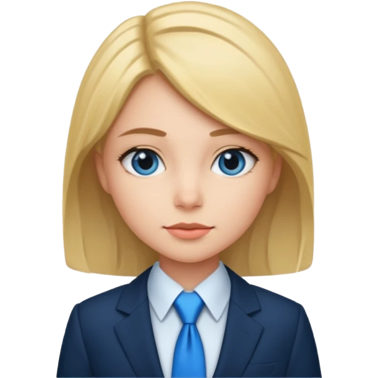 girl with suit and blue tie emoji
