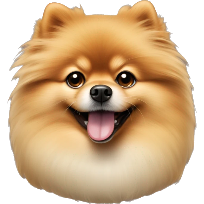 Tan Fluffed Pomeranian Dog Sticking Out Tongue emoji