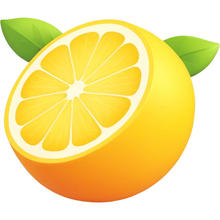 realistic and vivid citrus lemon icon without eyes, nose, or mouth emoji