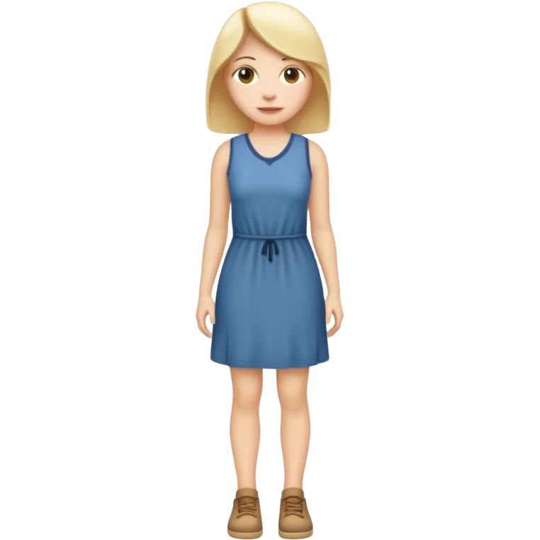Create me an emoji of a full body white female in a casual dress. emoji