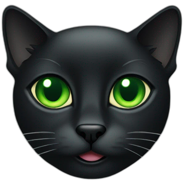 Black cat with green eyes emoji
