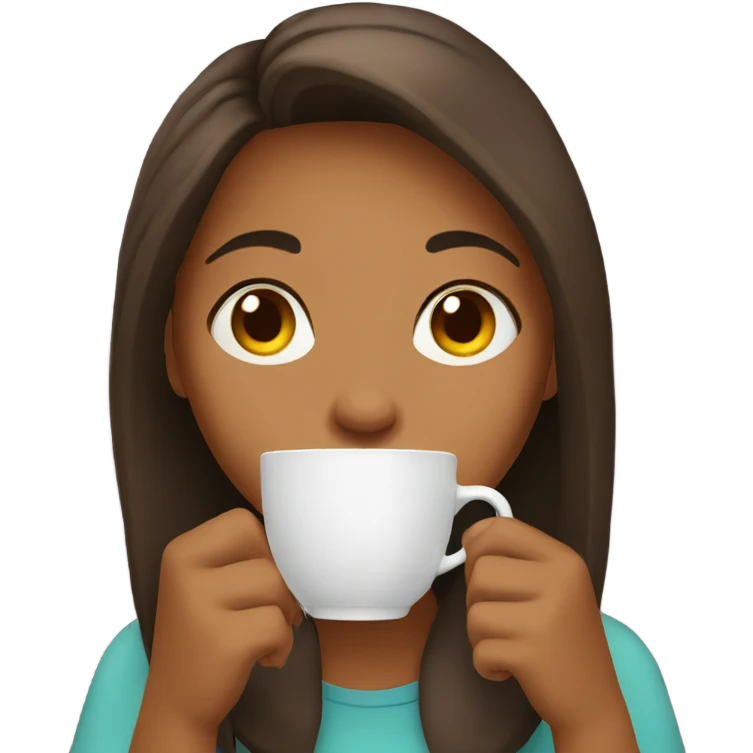 girl drinking coffee emoji