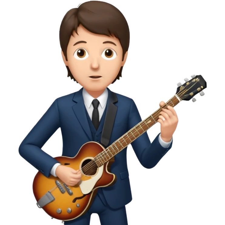 Paul McCartney playing guitar suit emoji
