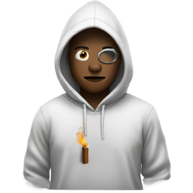 smoking with hoodie on emoji