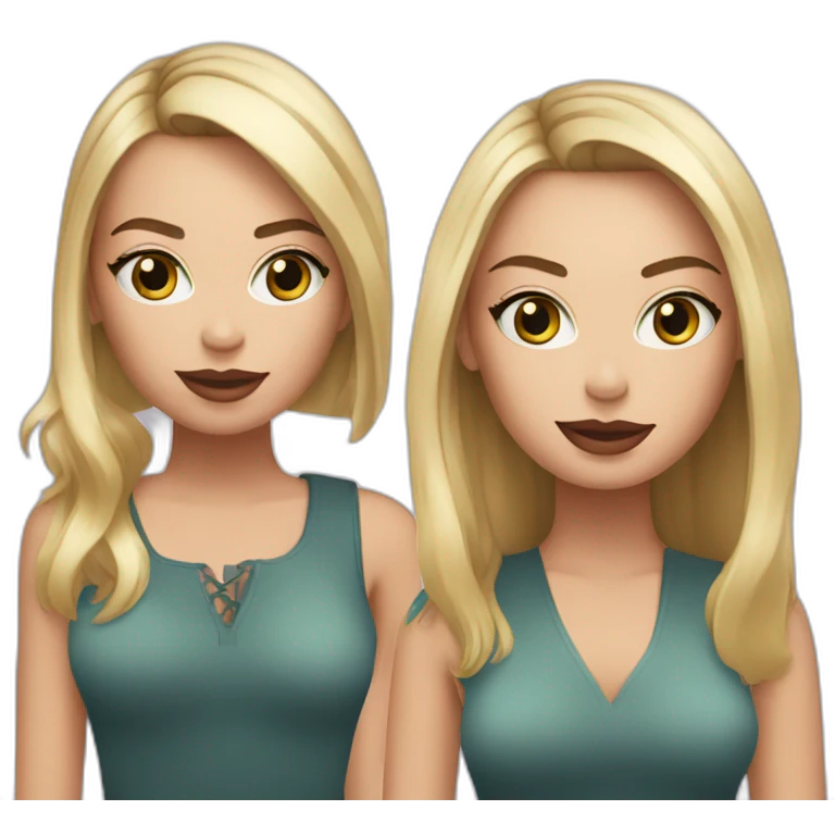 Margot robbie and megan with straight hair emoji