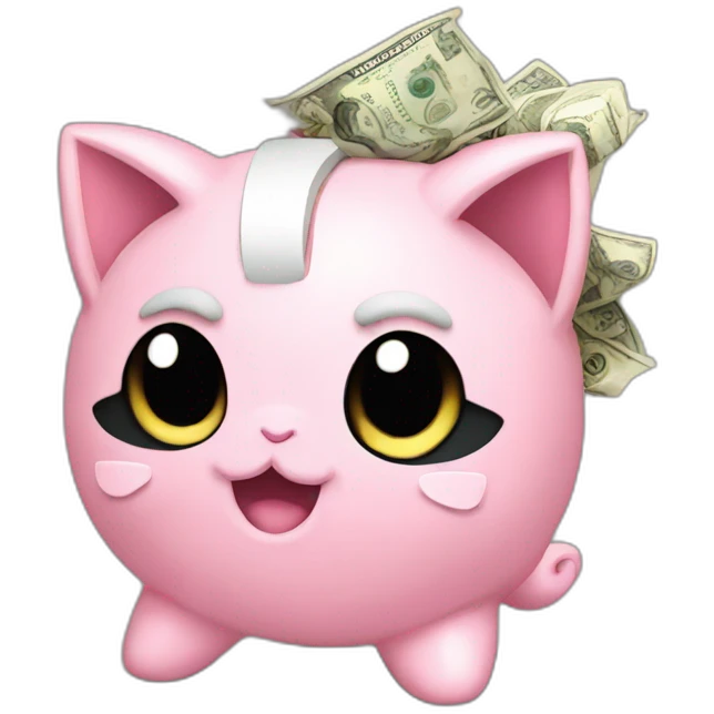 Jigglypuff holding money emoji