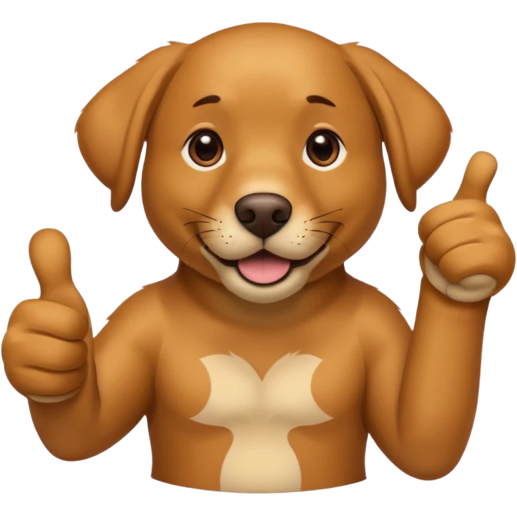 An adult Labrador's paw giving a thumbs up. emoji