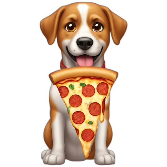perro bodeguero con pizza emoji