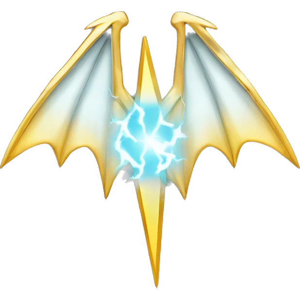 gold lightning bolt with dragon wings emoji