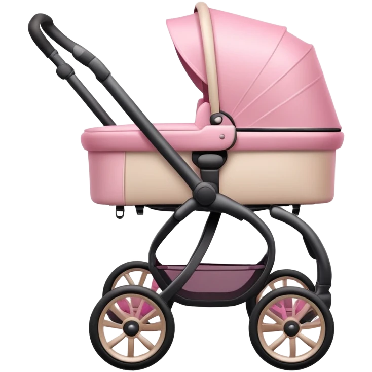 baby stroller with pink gradient and beige colors emoji