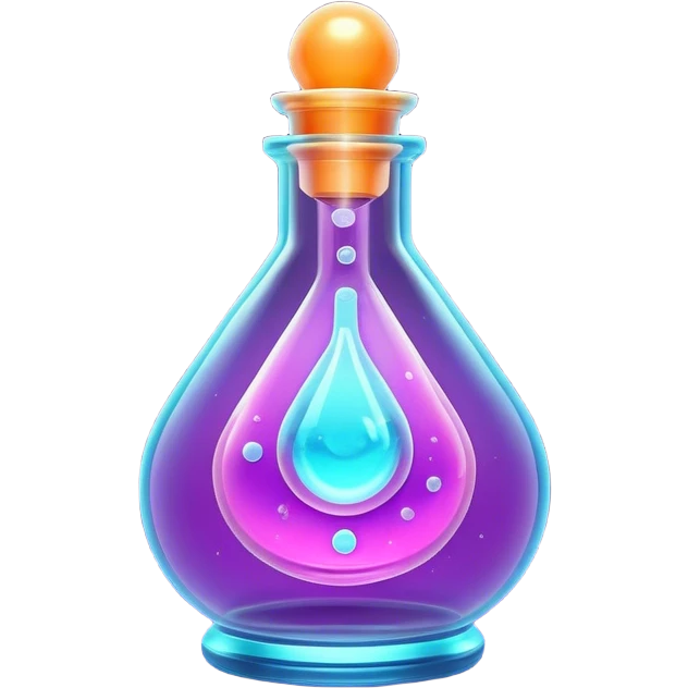 Clash of Clans aesthetic: Cinematic Playful Sci-fi Health Potion Emoji, rendered in a 3D vector-style similar to standard emojis with minimal shading and bold, simplified shapes. A compact, futuristic vial with a glowing neon liquid and sleek contours, softly glowing with a healing cosmic charm. Simplified yet unmistakably iconic, highly detailed and consistent, glowing with a soft radiant glow and high shine. Stylized with a touch of futuristic alchemy and a soft glowing outline, capturing the essence of a vital energy elixir with a playful, interstellar spirit! emoji