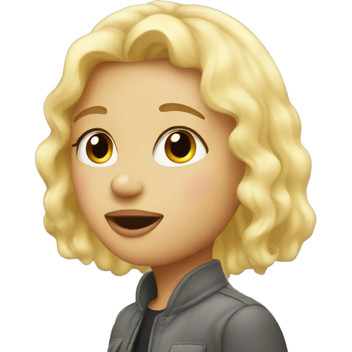 blonde girl kiss emoji