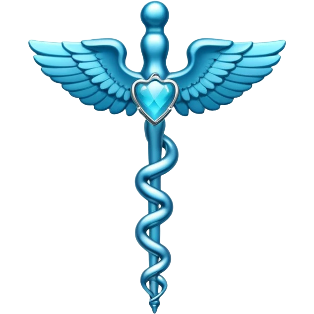 blue medical start of life (caduceus) symbol emoji