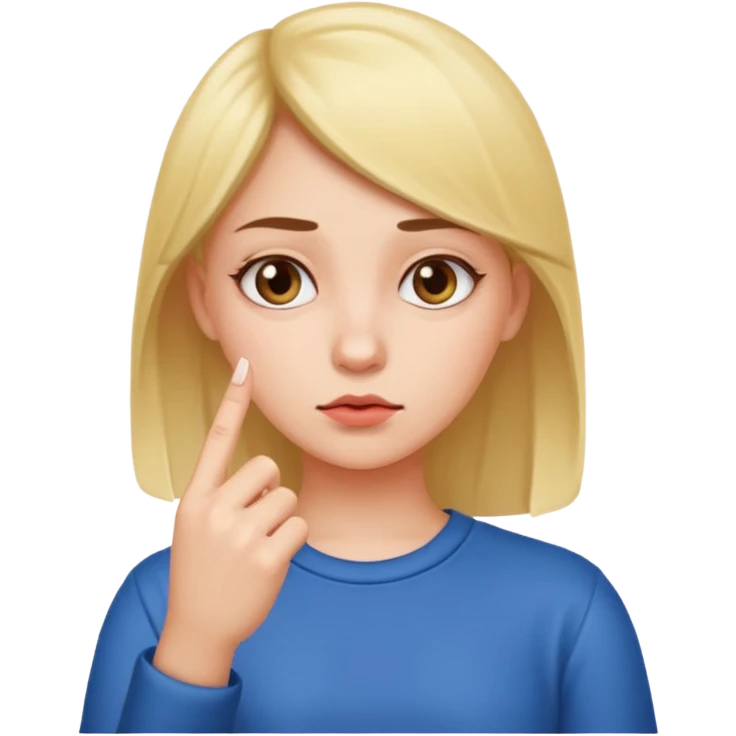 Girl bored with middle finger emoji