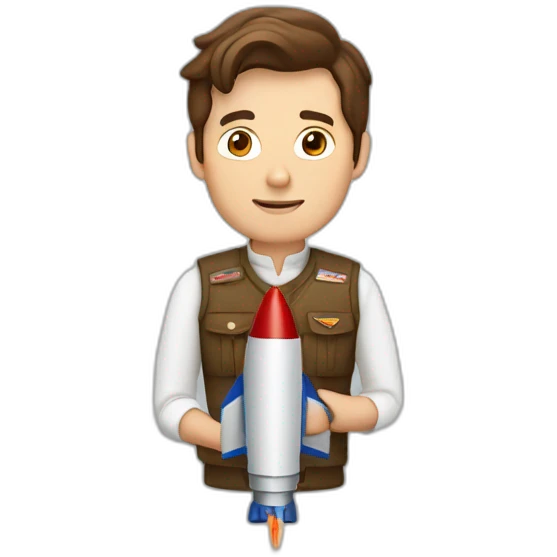 British yorkshire man brown hair straddling a rocket emoji