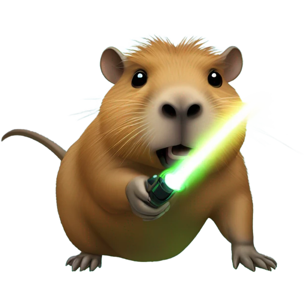 Capybara shooting laser out of eyes emoji
