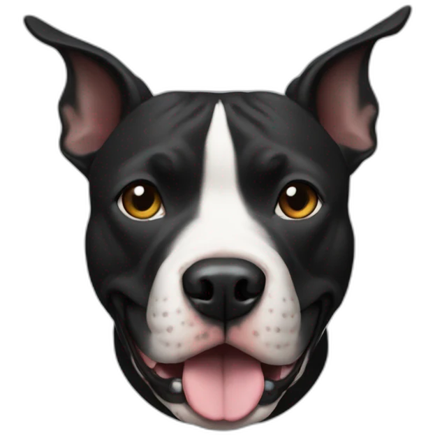 Una perra pitbull negra emoji