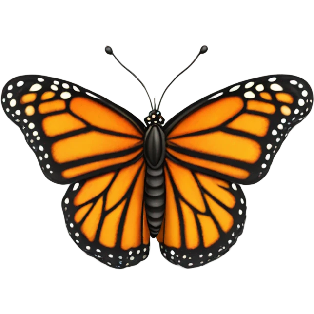 The monarch butterfly from the side 3/4 View emoji