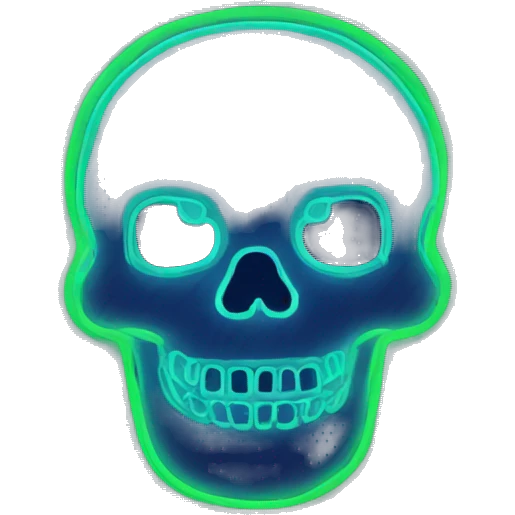 neon glowing skull emoji