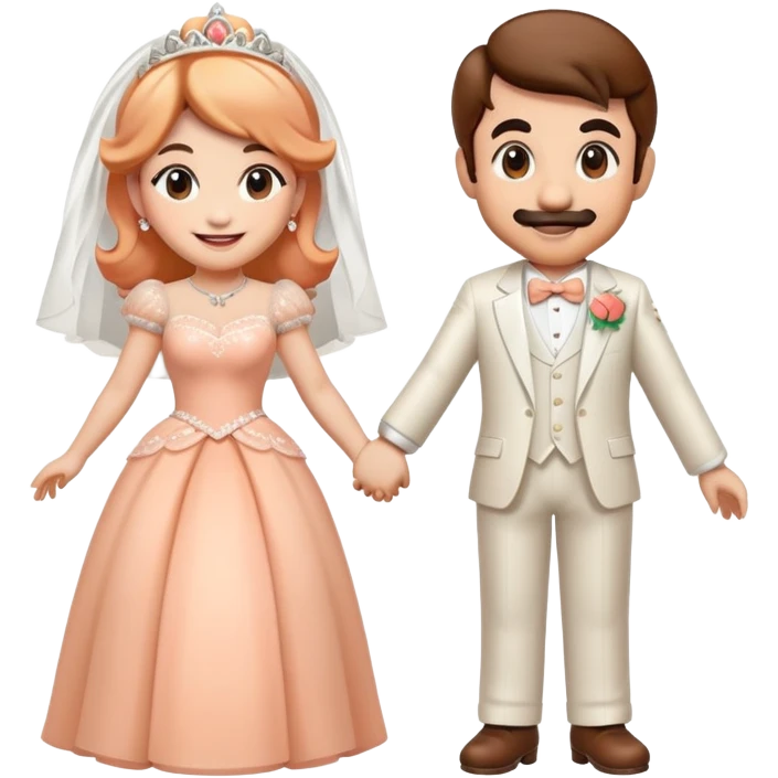 Peach and mario getting married emoji