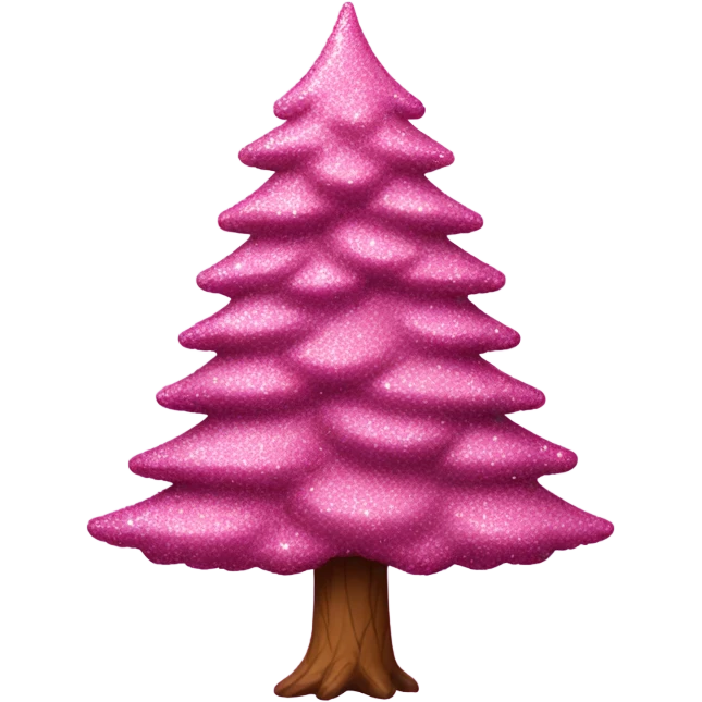 Pink pine tree with glitter  emoji