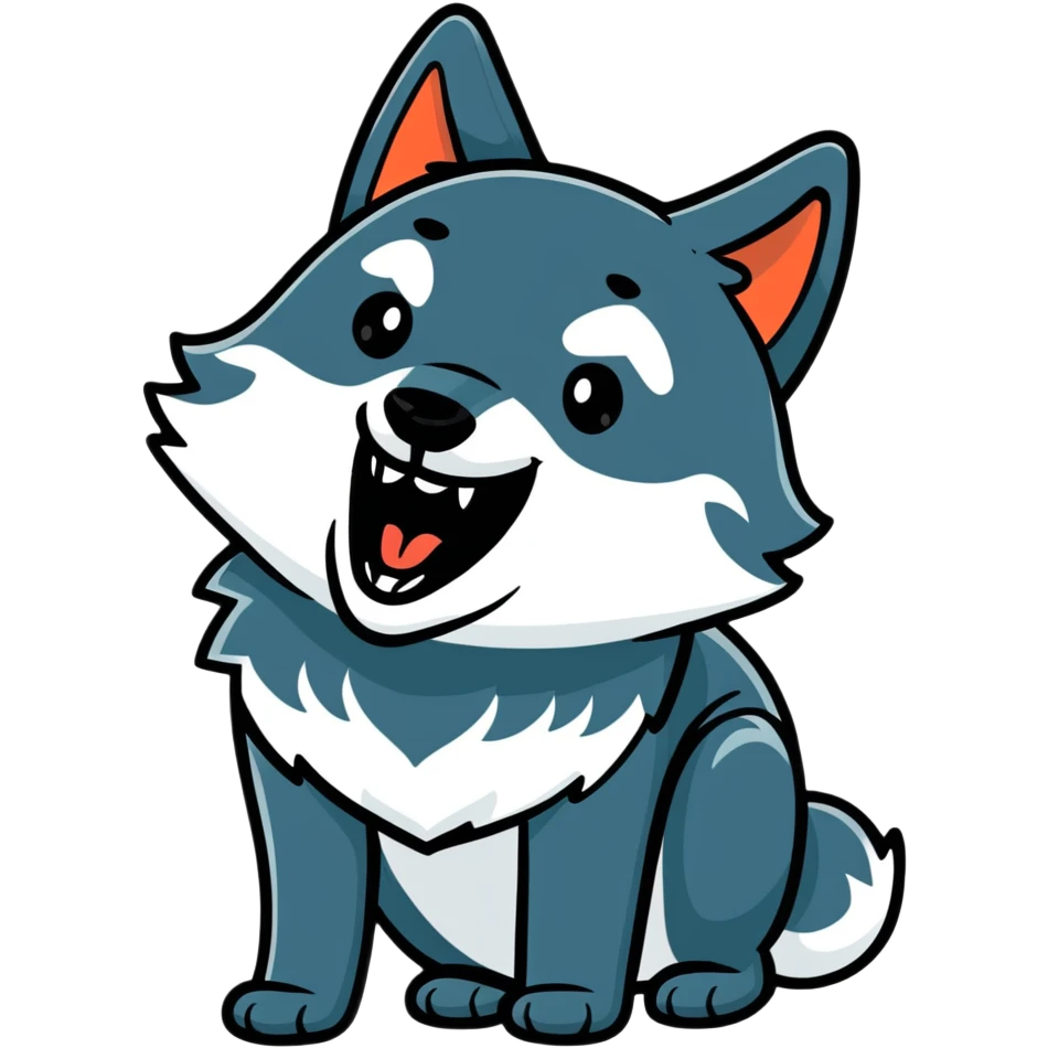 black wolf laughing emoji