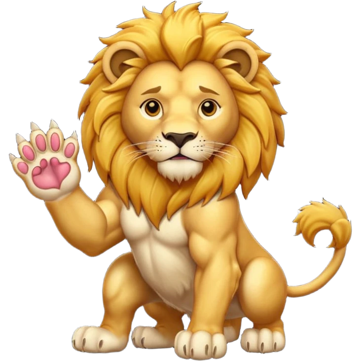 lion with paw emoji
