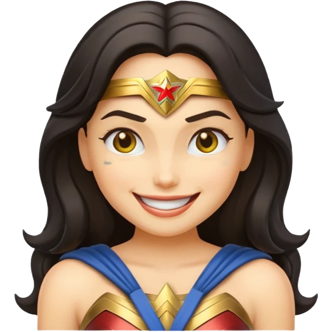 create a yellow emoji of wonder woman. style old emoji emoji
