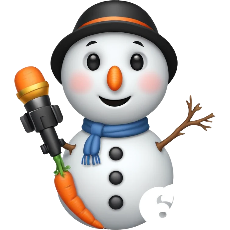 snowmen with microphone emoji