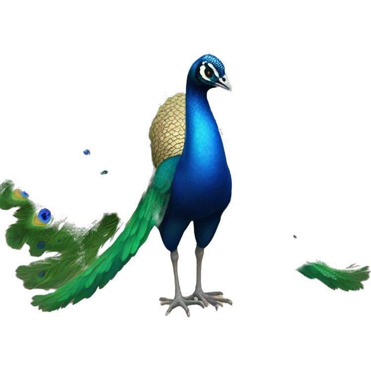 Peacock with human face emoji