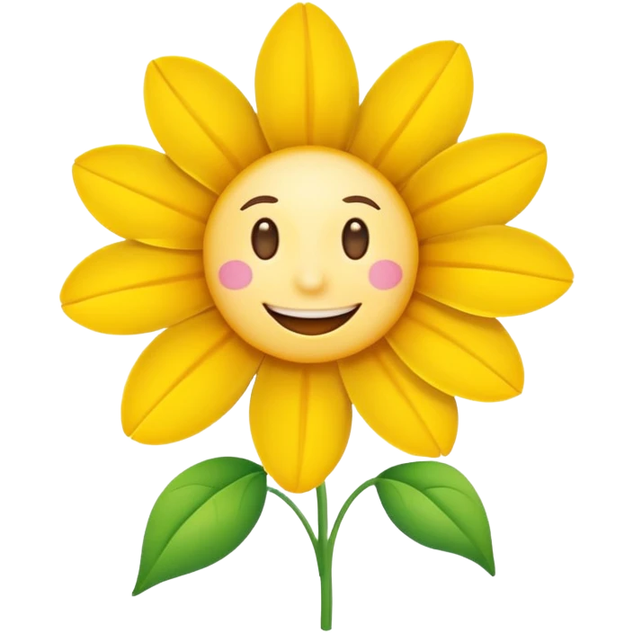 a flower with a personality emoji