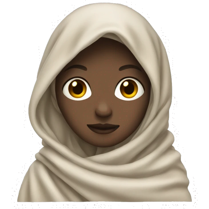 Pale girl brown hair wrapped in blanket  emoji