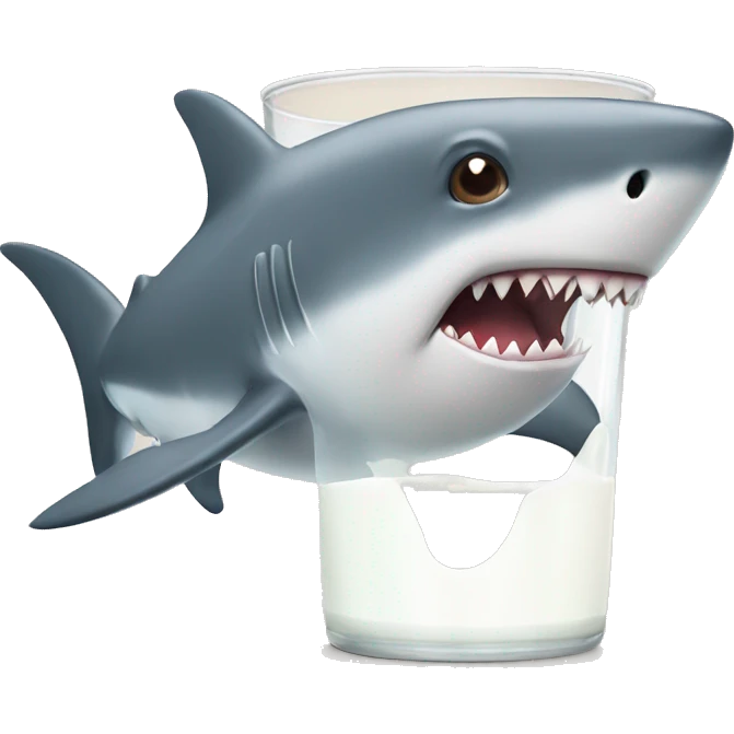 Shark drinking milk emoji