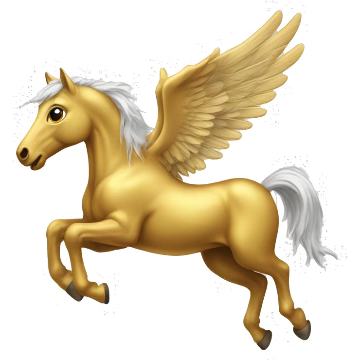 Flying horse of golden colour  emoji