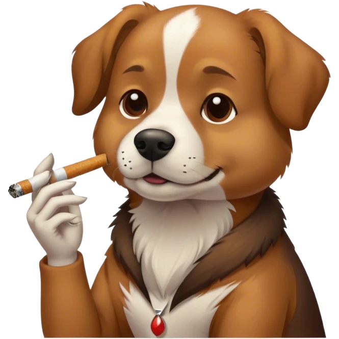 Dog smoking a cigarette  emoji