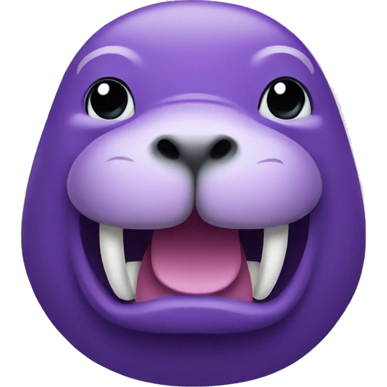 Purple walrus smiling  emoji