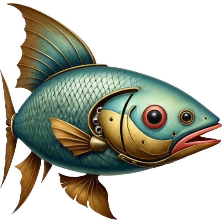 cinematic steam-punk -  hieronymus bosch phantasmagoric mutated creatures - hybrids of human, birds and fish emoji