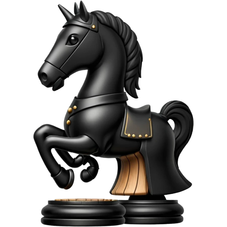 piece of chess knight in black emoji