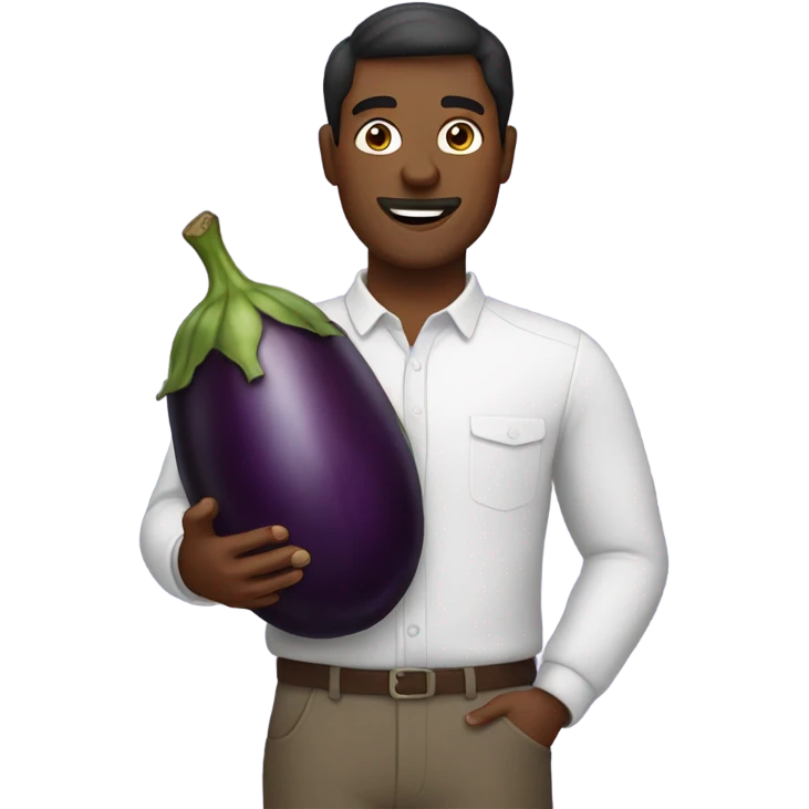 man with eggplant emoji