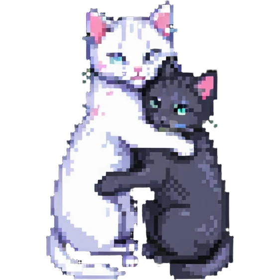 two emo cats in love emoji