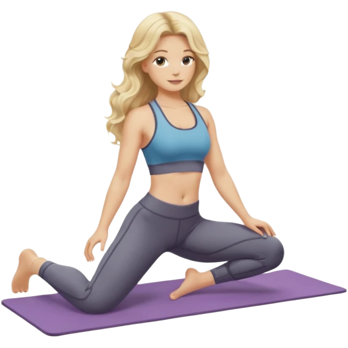 realistic blonde long wavy hair scandi pilates princess emoji