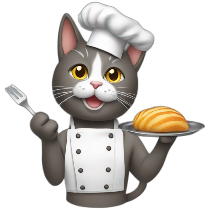a cat cooking emoji