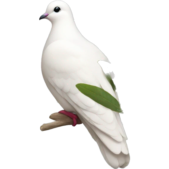 white dove sitting on olive tree emoji