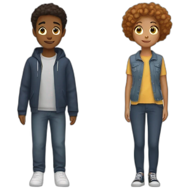 Boy wearing cos² with girl wearing sin² ( best friends  emoji