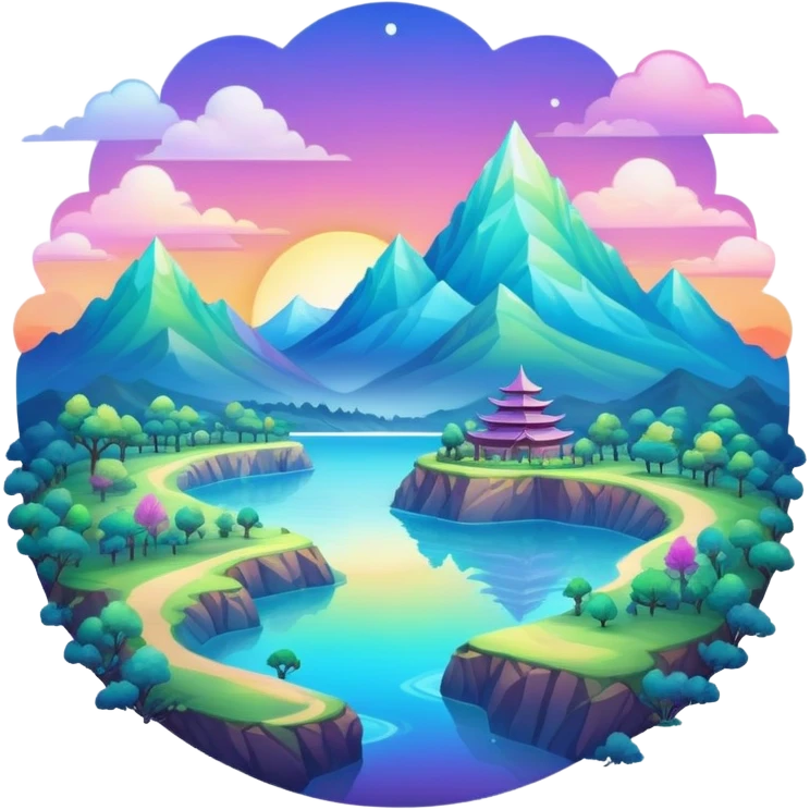 Epic divine legendary complex detailed iridescent gradients aesthetic-scenery-Decorations emoji