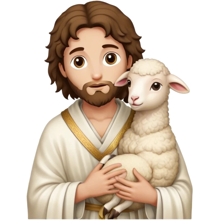 St. John the Baptist with white robe and lamb emoji