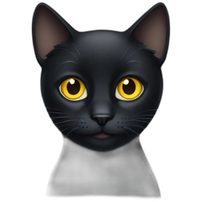 Black cat with yellow eyes emoji