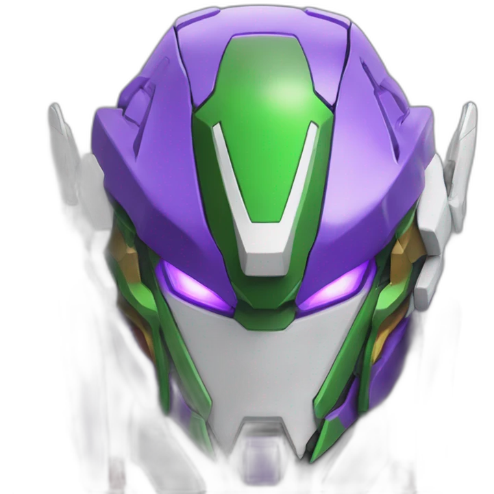 purple and green gundam barbatos face emoji