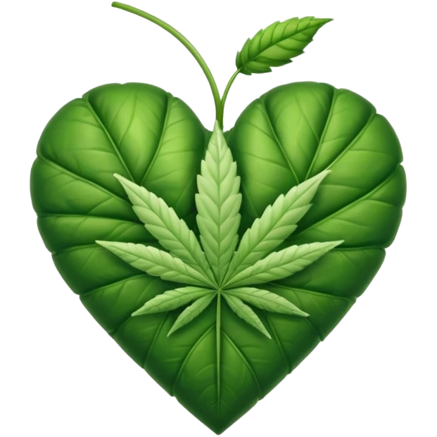 Animated weed leaf heart emoji